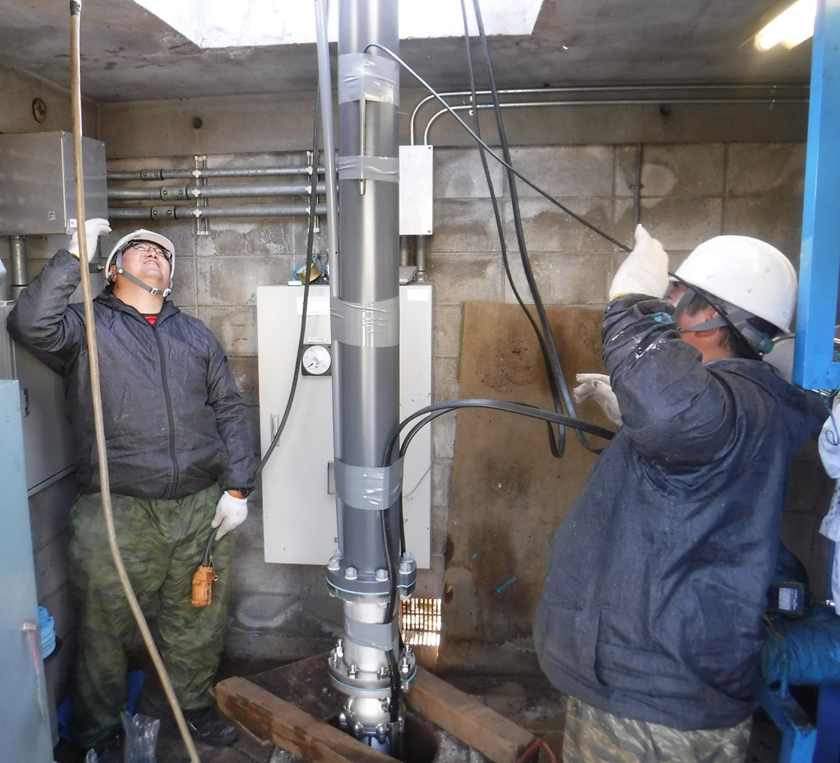 水井戸掘削工事の様子